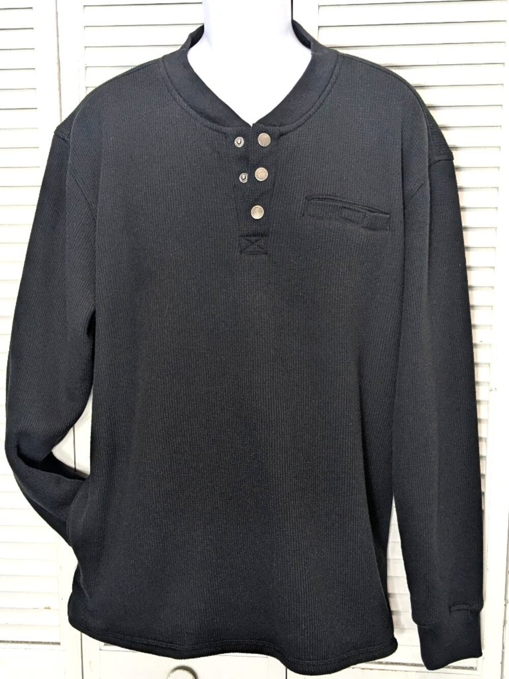 Smith's Workwear Henley Sherpa Fleece Lined Mens XL Black Thermal Pockets